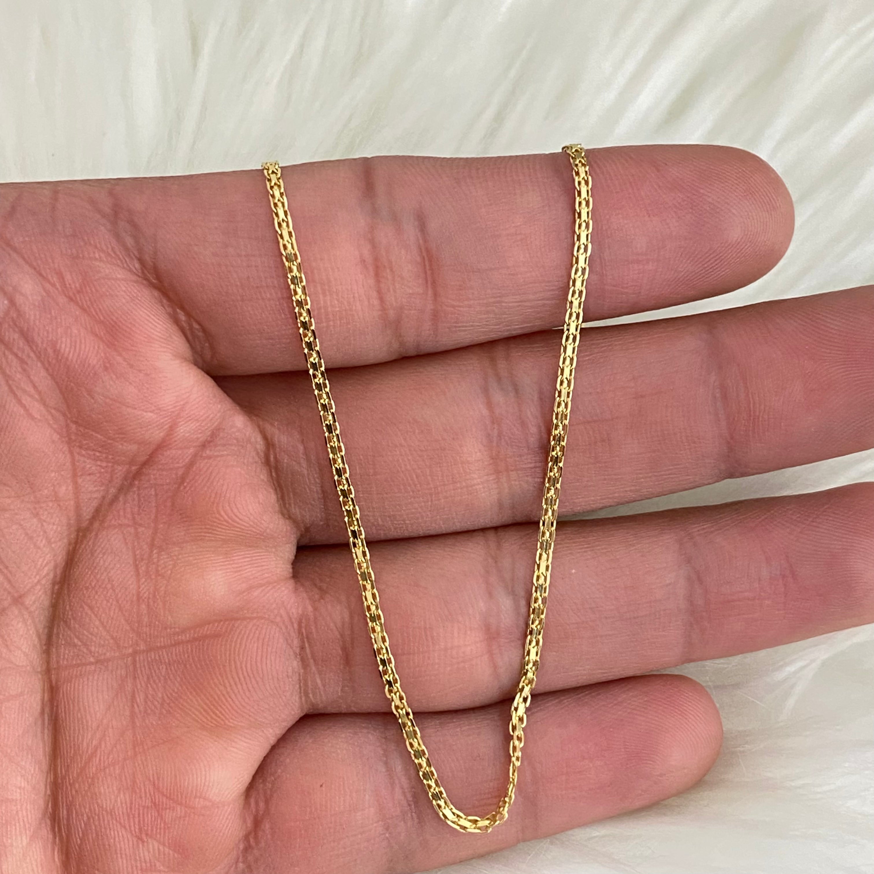 18K Yellow Gold Chino Link Chain / 5.6gr / 2.1mm / 18in