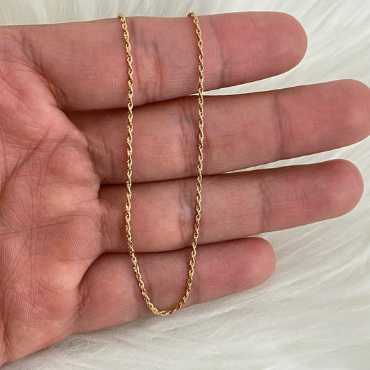 18K Rose Gold Rope Chain / 0.94gr / 1.2mm / 17in