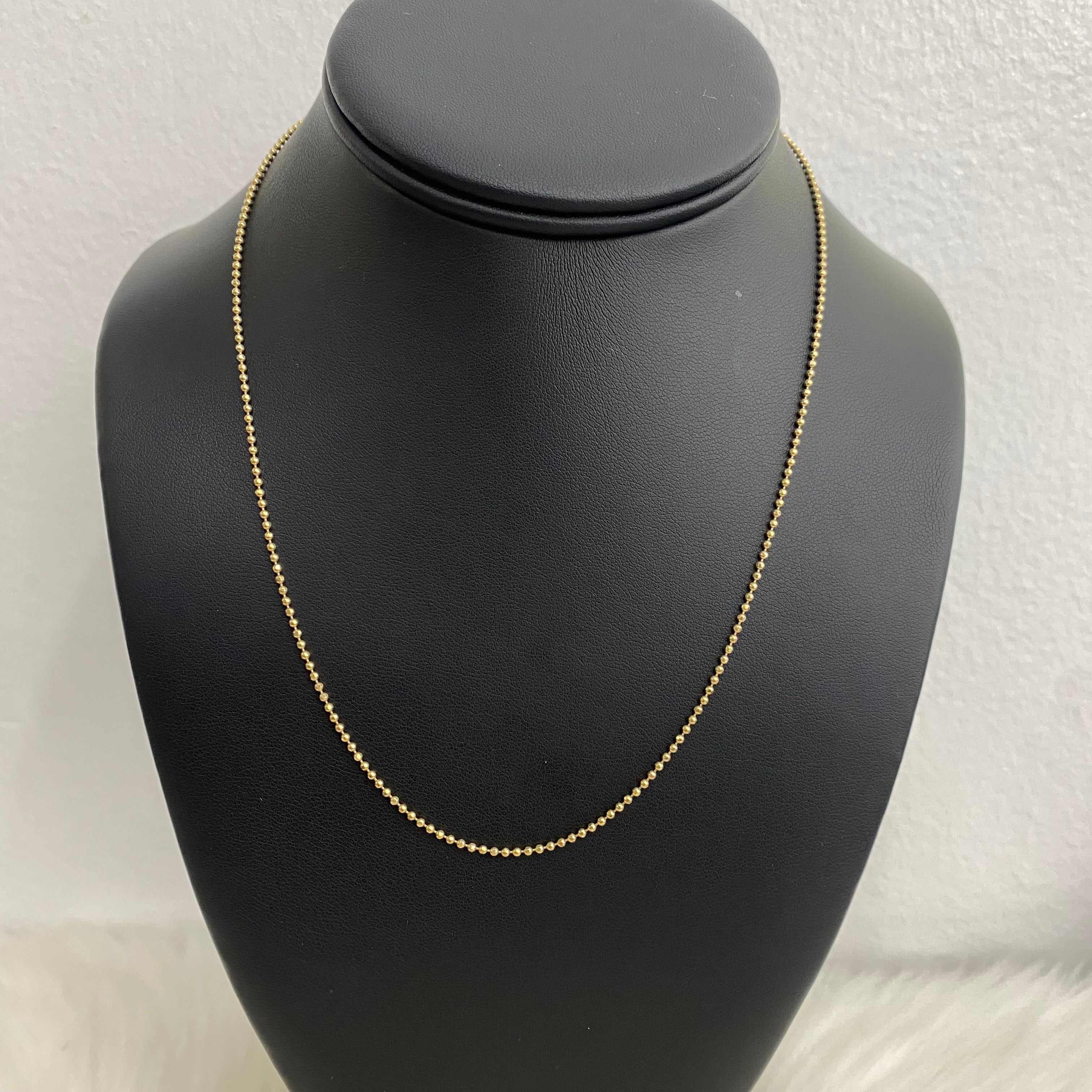 18K Yellow Gold Military Balls Chain / 4.3gr / 1.5mm / 17in