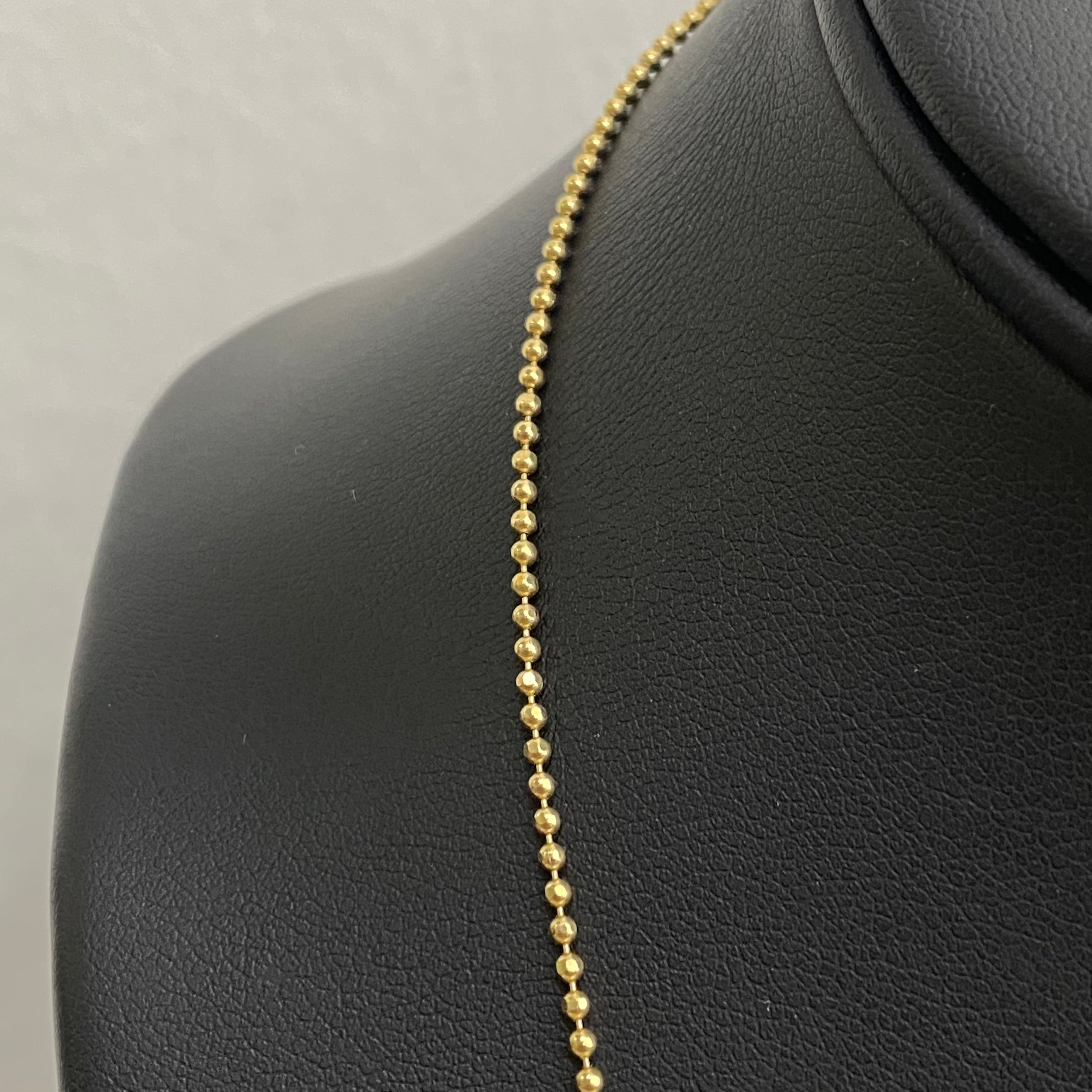 18K Yellow Gold Military Balls Chain / 4.3gr / 1.5mm / 17in