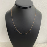 18K Rose Gold Box Link Chain / 1.2gr / 0.6mm / 17.5in