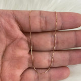 18K Rose Gold Box Link Chain / 1.2gr / 0.6mm / 17.5in