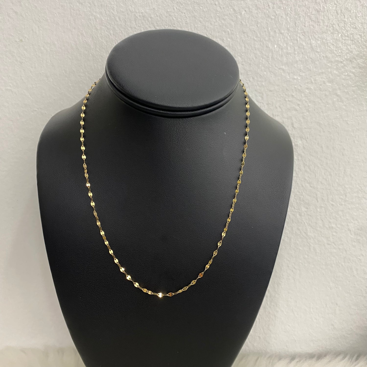 18K Yellow Gold Mirror Chain / 1.5gr / 2.1mm / 17.5in