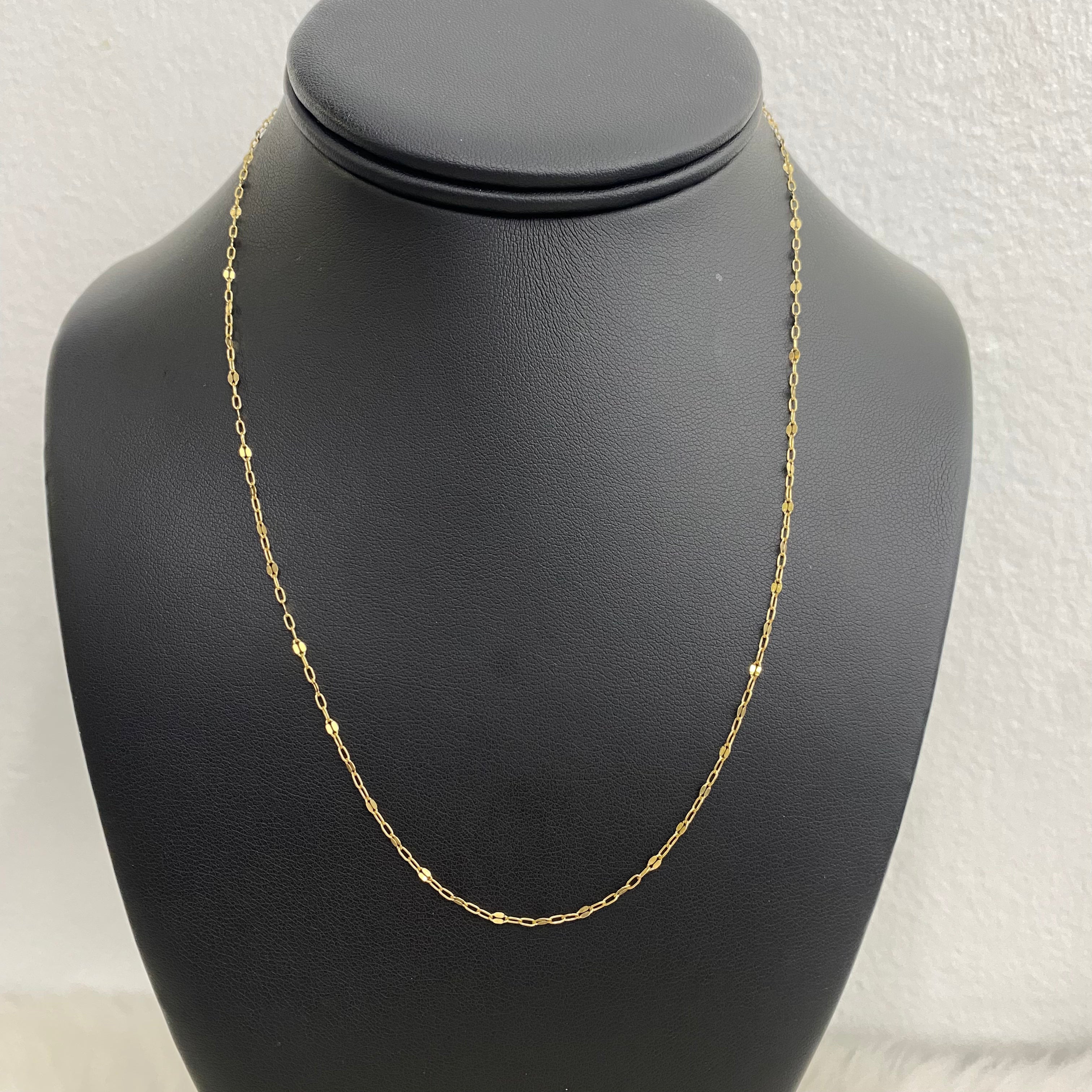 18K Yellow Gold Mirror Chain / 1.3gr / 1.7mm / 18in