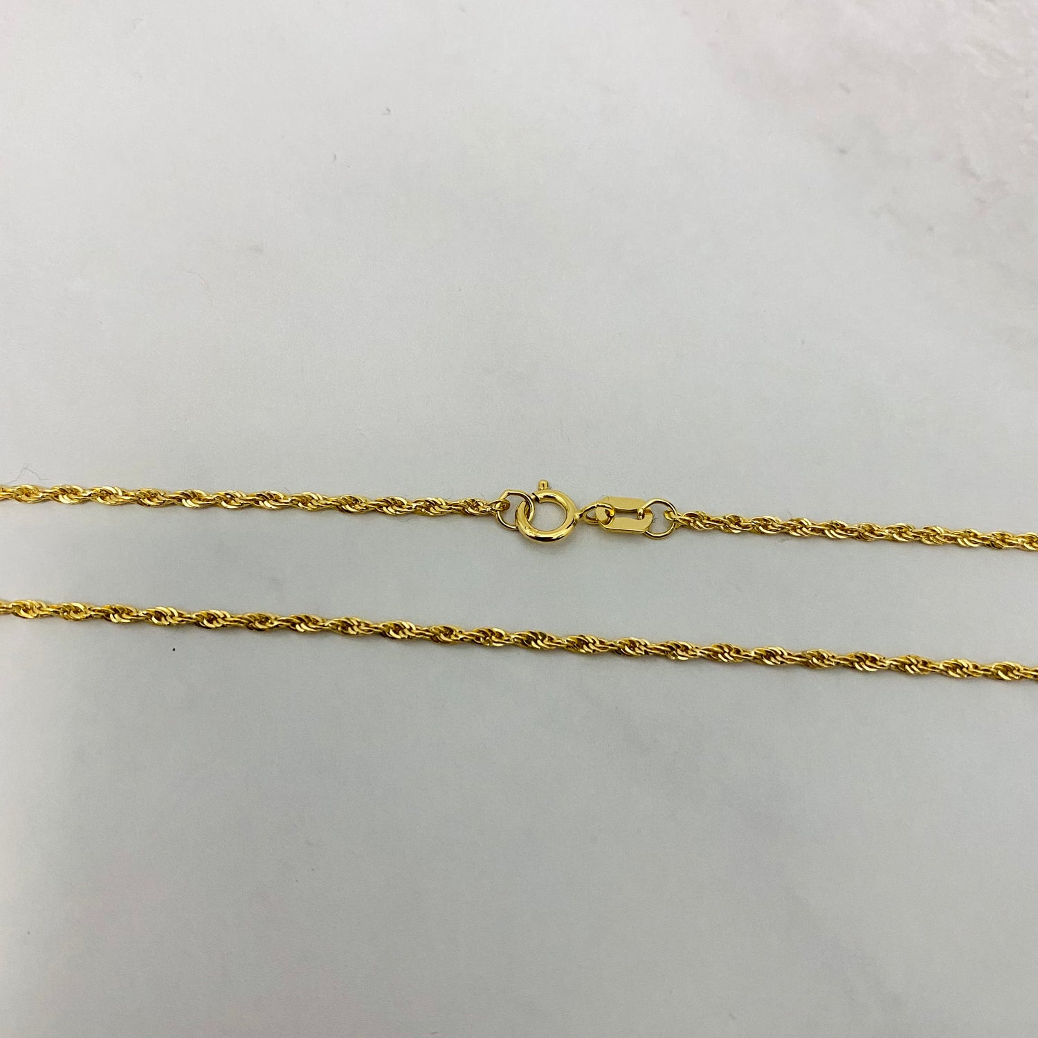 18K Yellow Gold Letter N With Crown-Chain Rope Jewelry Set With Zircons / 2.93gr / 1.4mm / 20in
