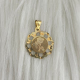 10K Yellow Gold Rose Pendant / 0.2gr / 0.7in