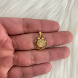 10K Yellow Gold Rose Pendant / 0.2gr / 0.7in