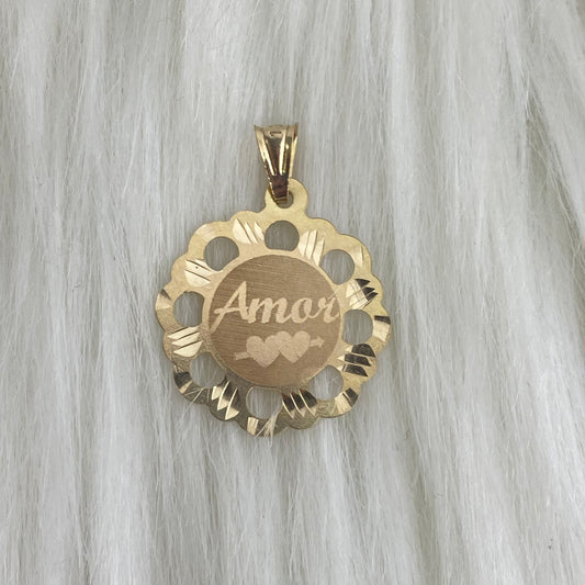 10K Yellow Gold Amor Pendant / 0.2gr / 0.7in
