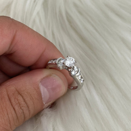 14K White Gold Daimond Luxury Platino Engagement Ring Ct Dia Vvs / 4.6gr / Size 5.5