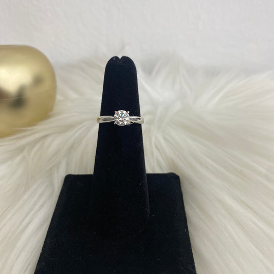 14K White Gold Diamond Fashion Engagement Ring 0.50Ct Dia / 3gr / Size 4.5