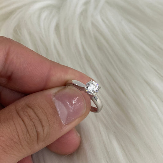 14K White Gold Diamond Fashion Engagement Ring 0.50Ct Dia / 3gr / Size 4.5
