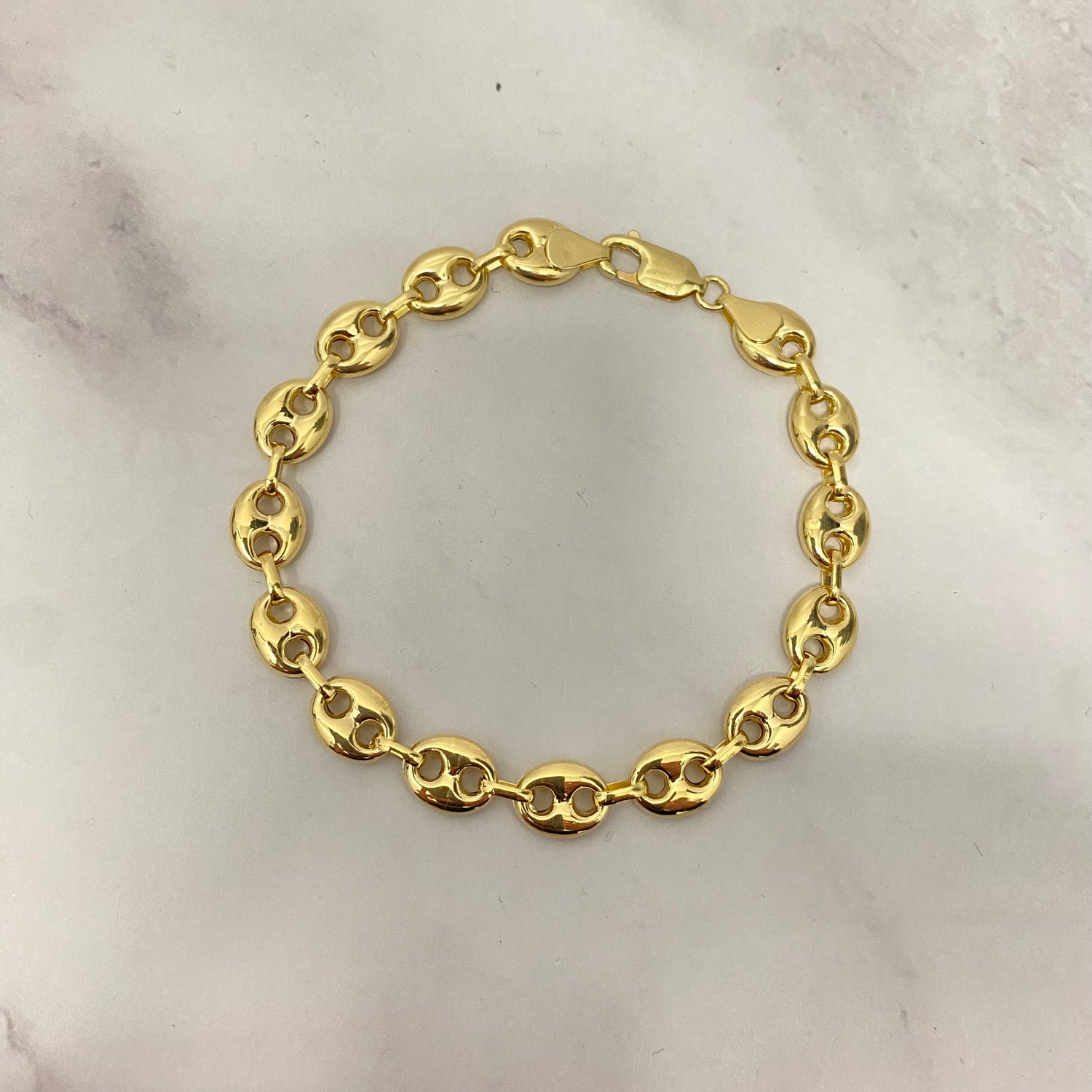 18K Yellow Gold Gc Bracelet / 7.65gr / 8.1mm / 8 1/4in