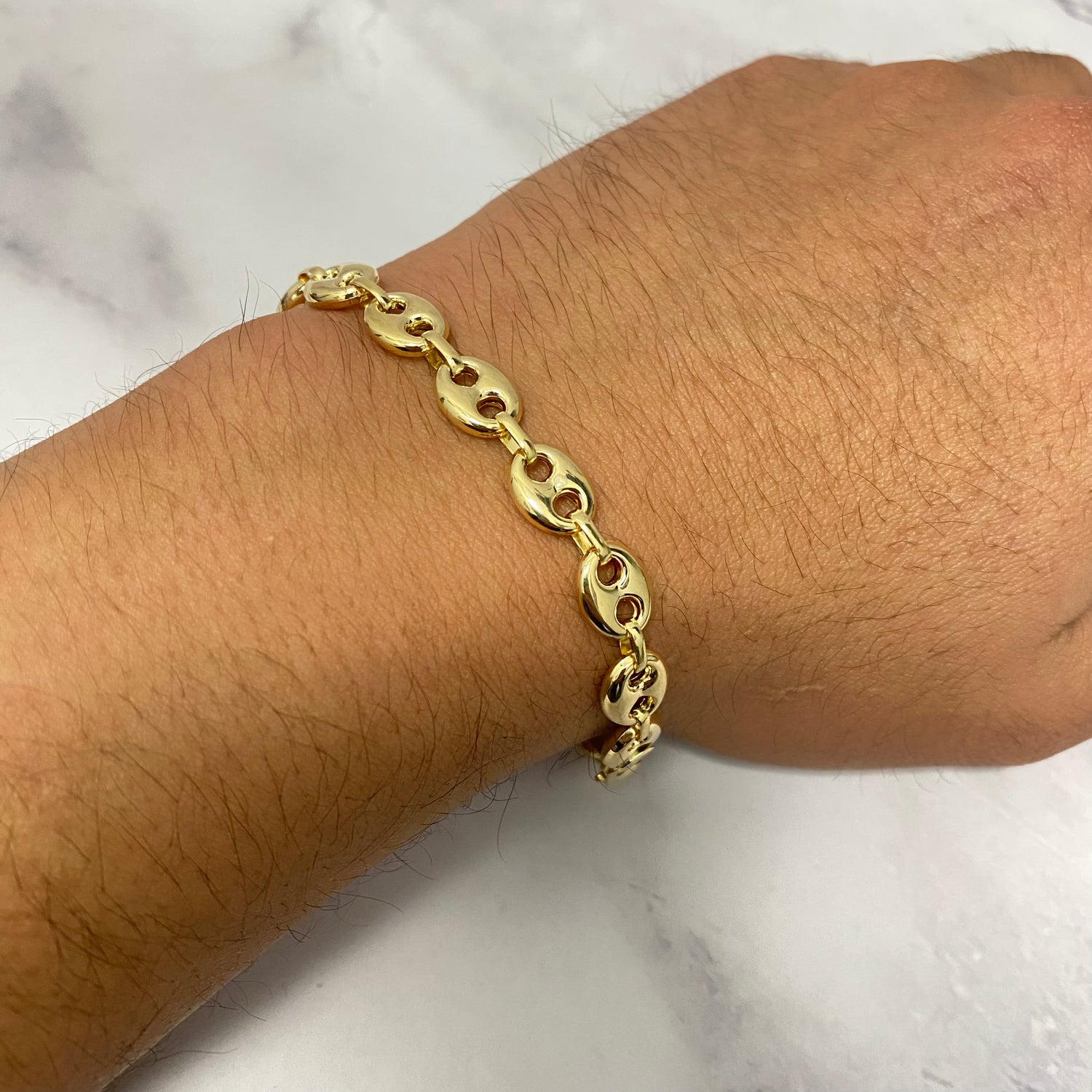 18K Yellow Gold Gc Bracelet / 7.65gr / 8.1mm / 8 1/4in