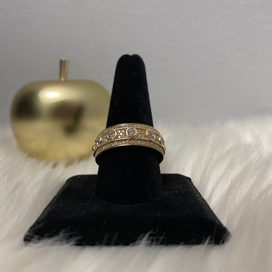 14K Yellow Gold Diamond Infinity Ring 2.24Ct Dia / 8.6gr / Size 10.5