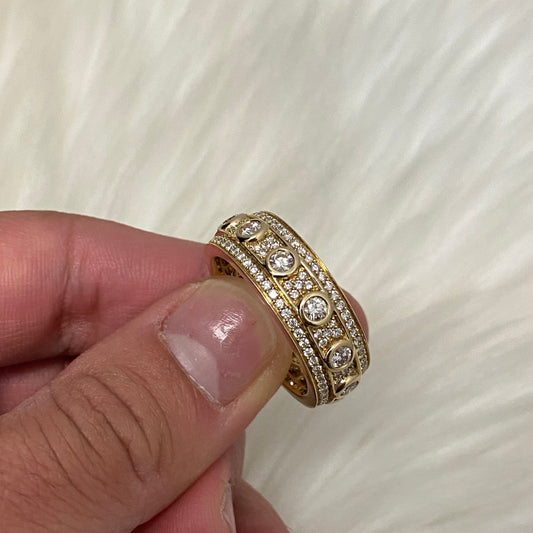14K Yellow Gold Diamond Infinity Ring 2.24Ct Dia / 8.6gr / Size 10.5