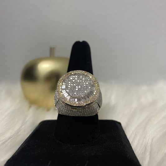 14K Yellow Gold Diamond Round Luxury Ring 2.83Ct Dia / 15.7gr / Size 10