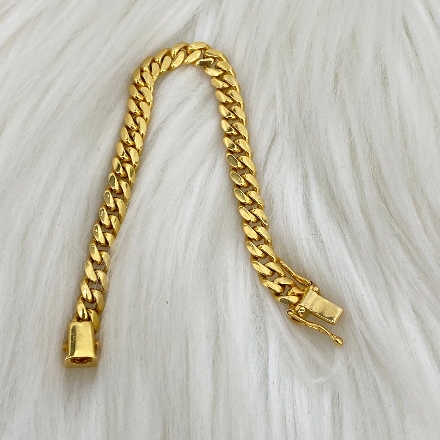 10K Yellow Gold Bracelet Micro Cuban / 10.1gr / 4.9mm / 5in