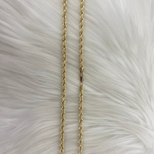 10K Yellow Gold Rope Chain / 8.1gr / 4.2mm / 24in
