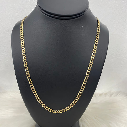 14K Yellow Gold American Cuban Link Chain / 14.6gr / 4.7mm / 24in