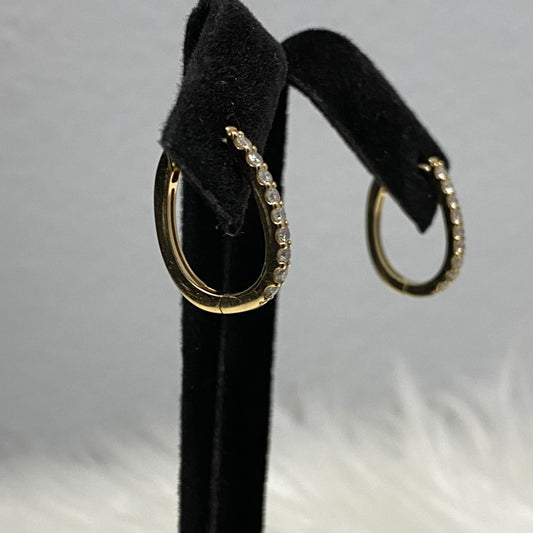 14K Yellow Gold Diamond Luxury Hoop Earrings Ct Dia Vs / 2.7gr