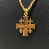 18K Yellow Gold Cross Jewelry Set / 7.2gr / 2.1mm / 20in