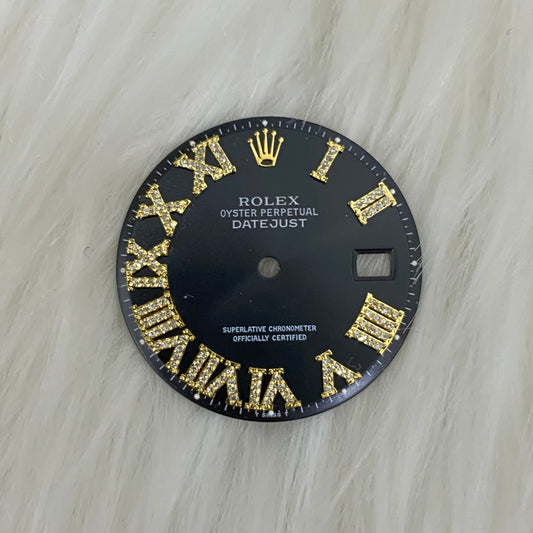 Rolex Face Black Diamond Letter Aftermarket Ct Dia