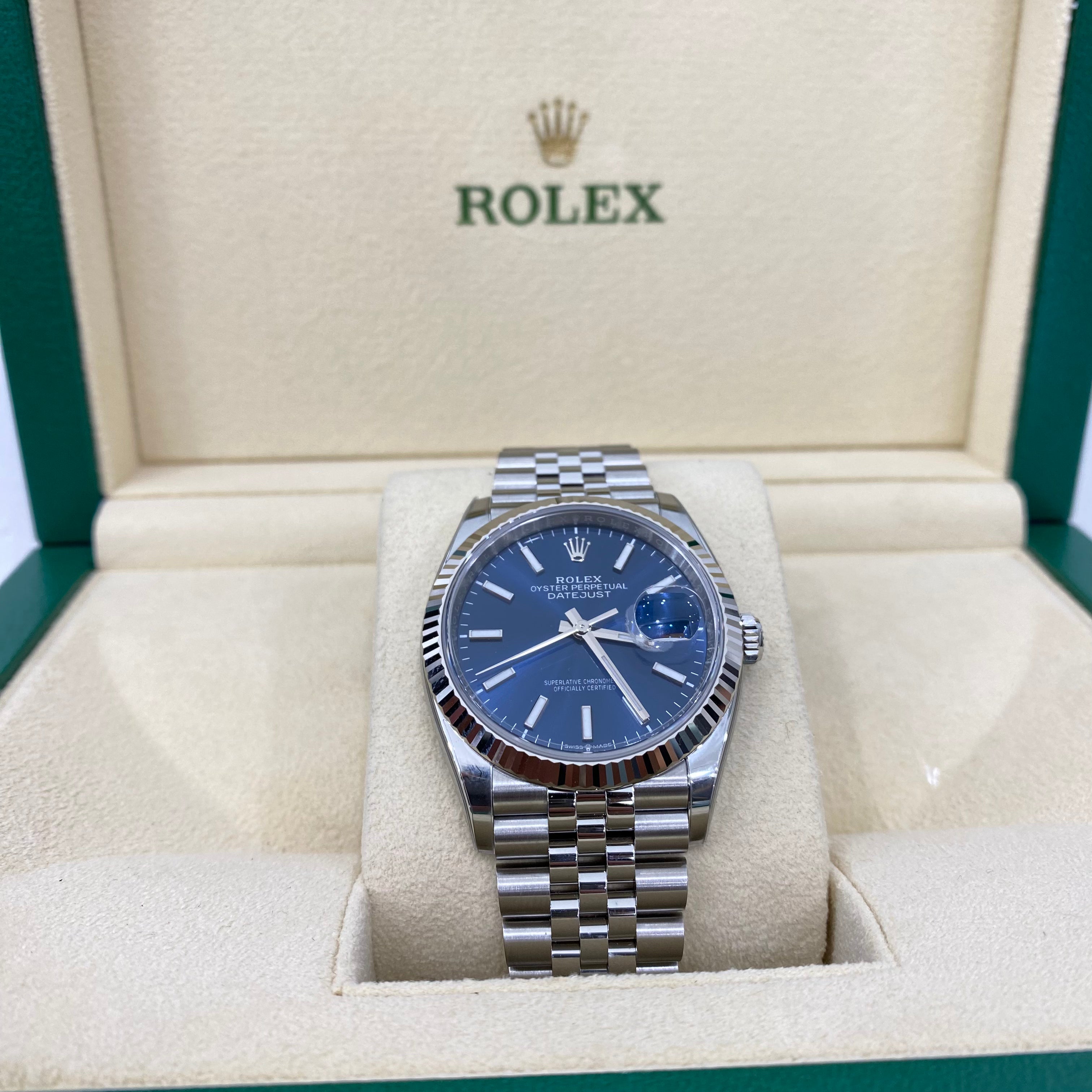 Rolex 126234 36Mm Blue Index New Jubilee Band