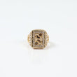 10K YG Nugget Rings / 4.34gr / Sz 9 / White Zircons