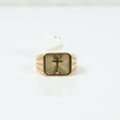 14K Yellow Gold Cross Ring With Zircons / 7gr / Size 12