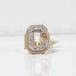 10K Yellow Gold Diamond Letter C Ring 3.5Ct Dia / 12gr / Size 8