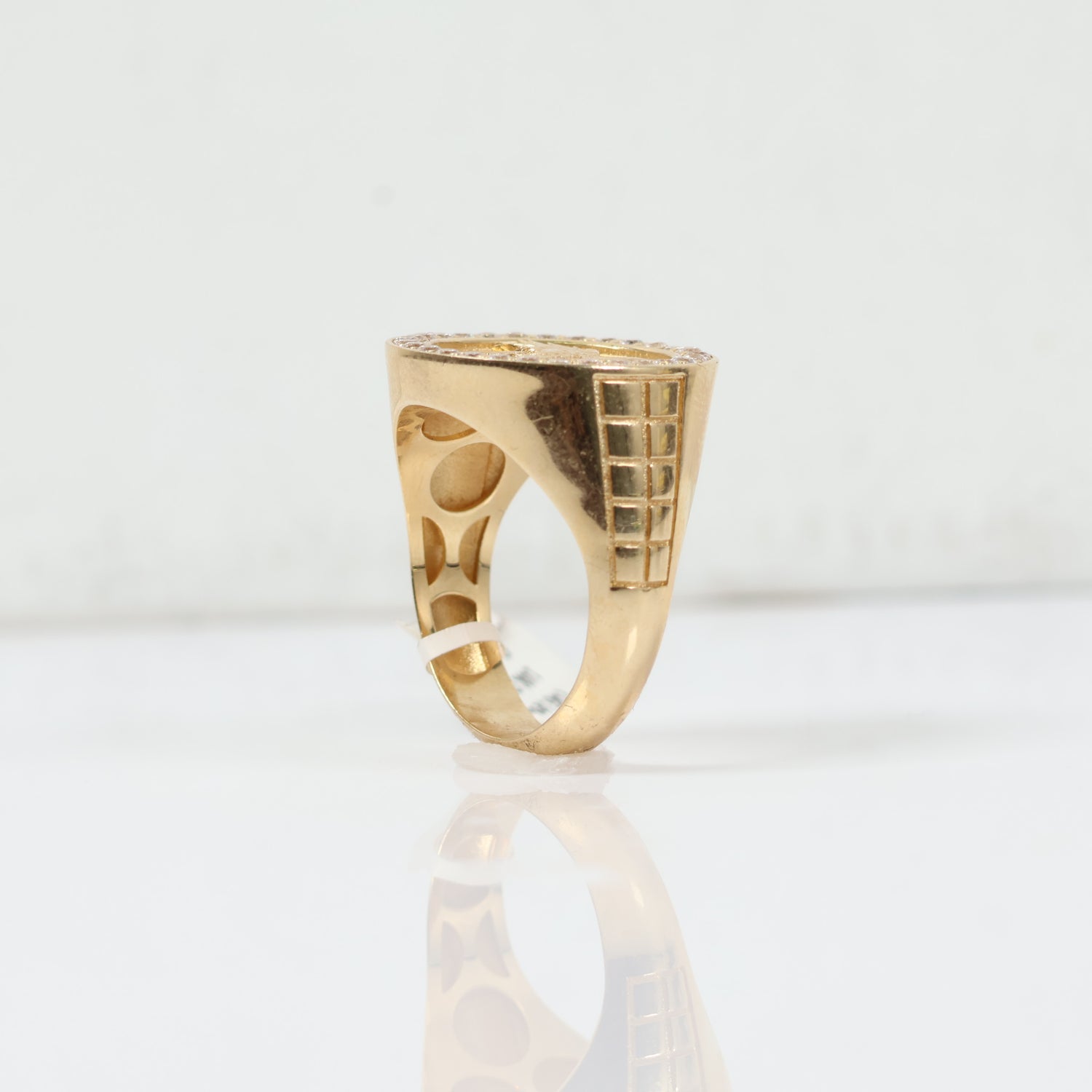 14K Yellow Gold Phoenix Ring With Zircons / 9.3gr / Size 11