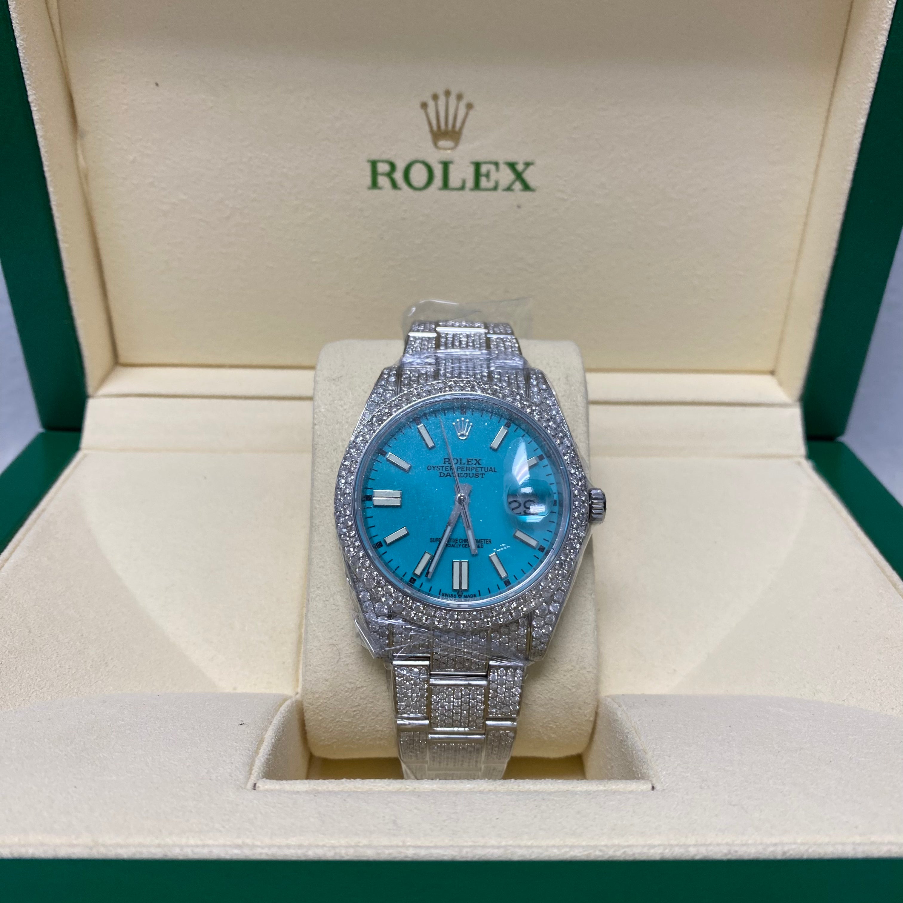 Rolex 41Mm Datejust Tiffany Face Natural Vs Diamonds 126300-11Ct Dia Diamond 2019 Oyster Band