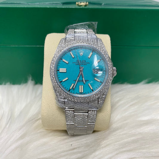 Rolex 41Mm Datejust Tiffany Face Natural Vs Diamonds 126300-11Ct Dia Diamond 2019 Oyster Band