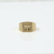 14K Yellow Gold Cross Ring With Zirconia / 6.2gr / Size 11