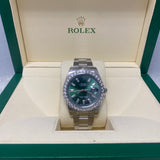 Rolex 41Mm 116300 White Gold Diamond Bezel 4.75Ct Special Edition Bagets Dial Green Face 2019 Oyster Band