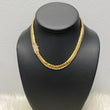 10K Yellow Gold Prong Links Diamond Sleek Lock / 41.6gr / 7.4mm / 14in