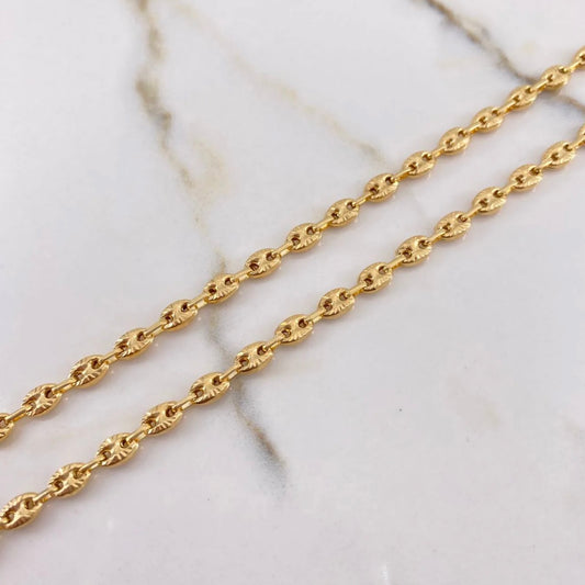 18K Yellow Gold Diamond Cut Gc Link Chain / 10.8gr / 4.7mm / 18in