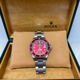 Rolex Submariner Date 40Mm 16610 Aftermarket Red Dial Bezel 2005 Oyster Band