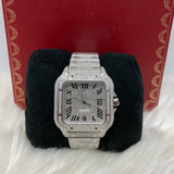 Cartier Santos 40Mm Natural Diamonds Bussdown Roman Fully Linked 2020