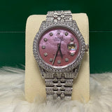 Rolex 36Mm Natural Diamonds Pink Face Service And Warranty Jubilee Band