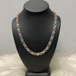 10K Yellow Gold Aquamarine & Pink Studded Chain 7.74 Lab Dia / 62.5gr / 8.2mm / 20in