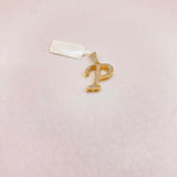 10K Yellow Gold Diamond Letter P Pendant / 2gr