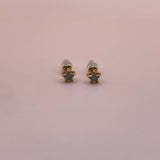 10K Yellow Gold Diamond Star Stud Earrings 0.12Ct / 1gr