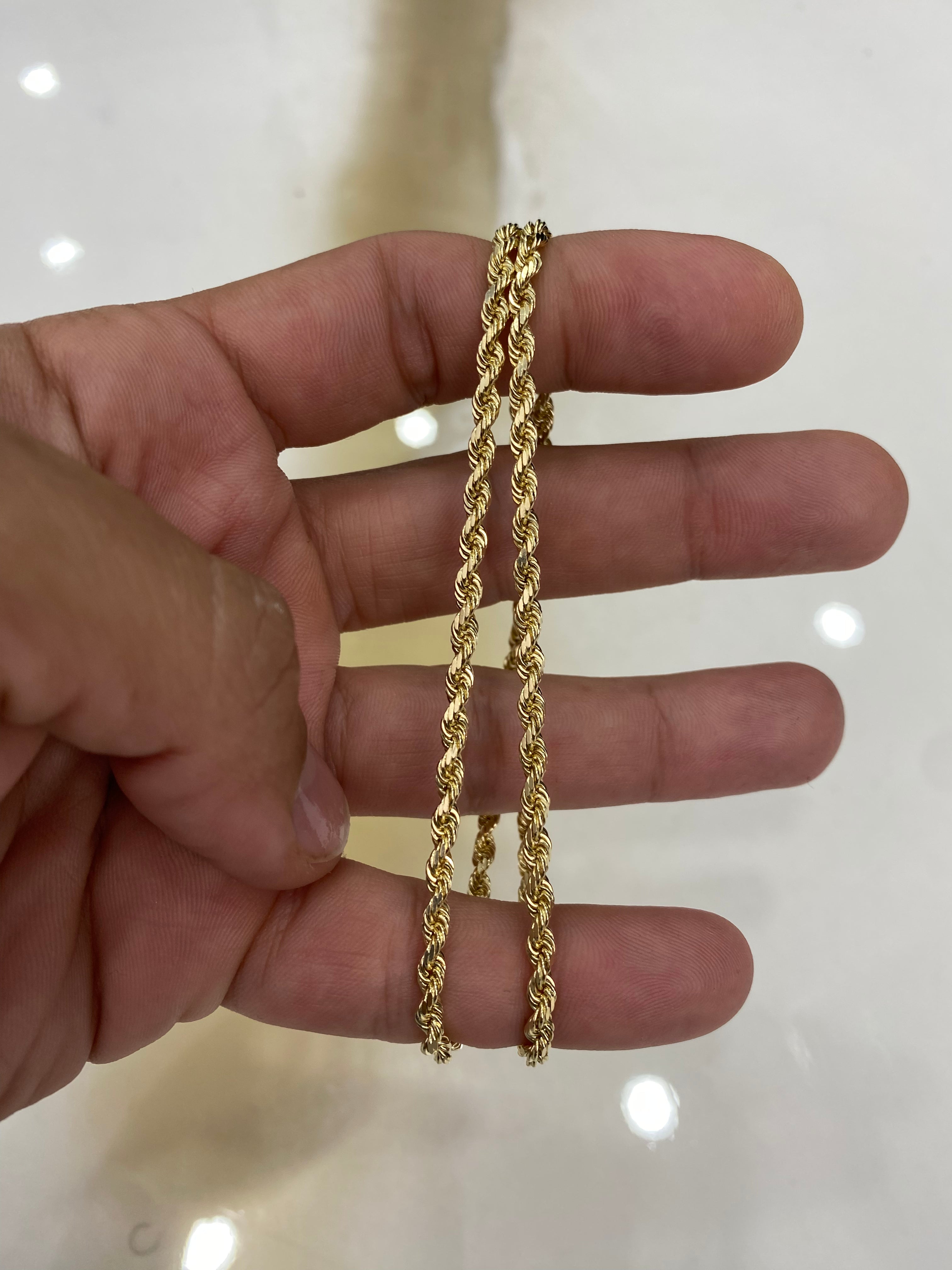 10K Yellow Gold Rope Chain / 7.7gr / 2.4mm / 18in