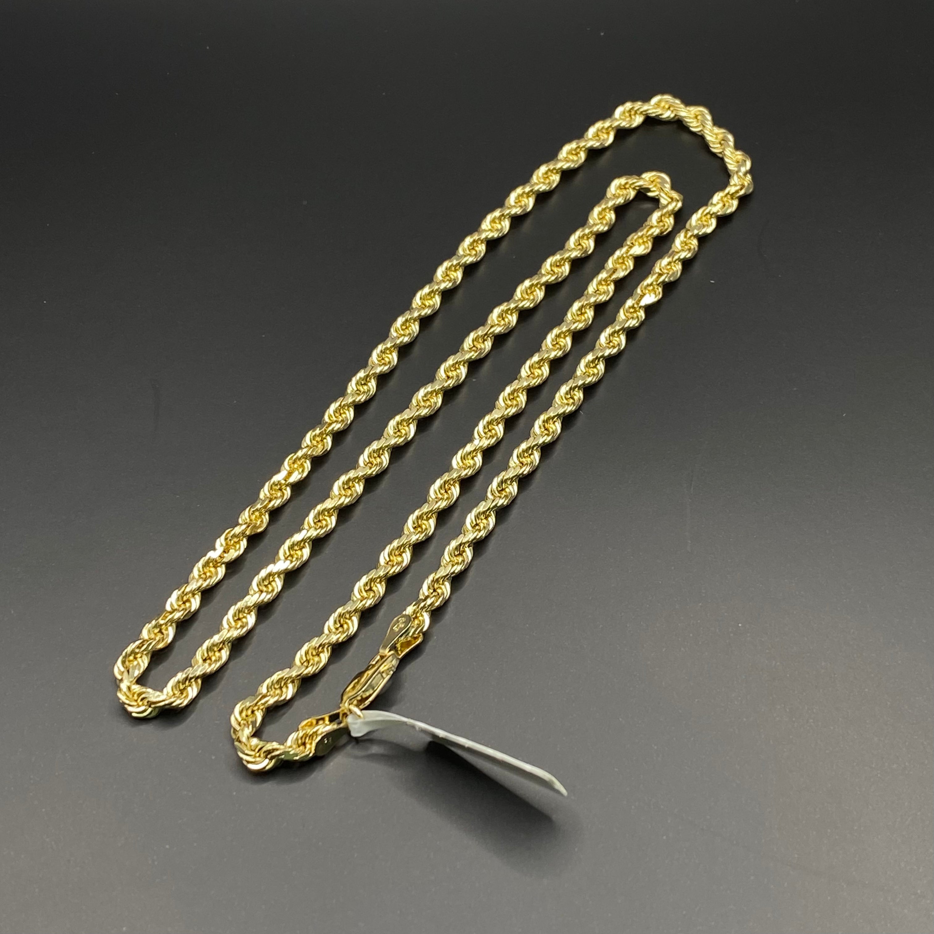 14K Yellow Gold Rope Chain / 31.7gr / 4mm / 24in