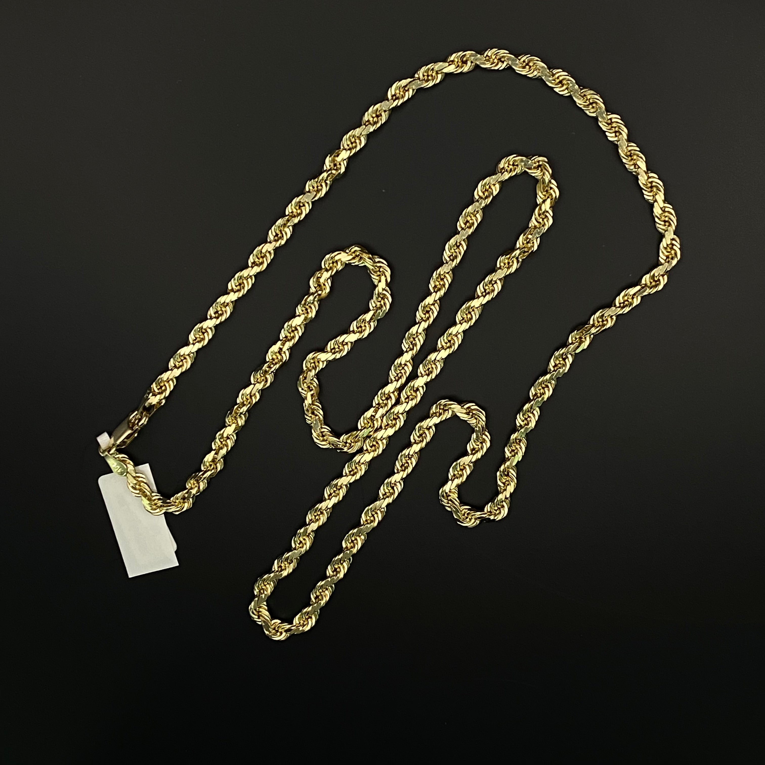 14K Yellow Gold Rope Chain / 9.6gr / 4.1mm / 26in