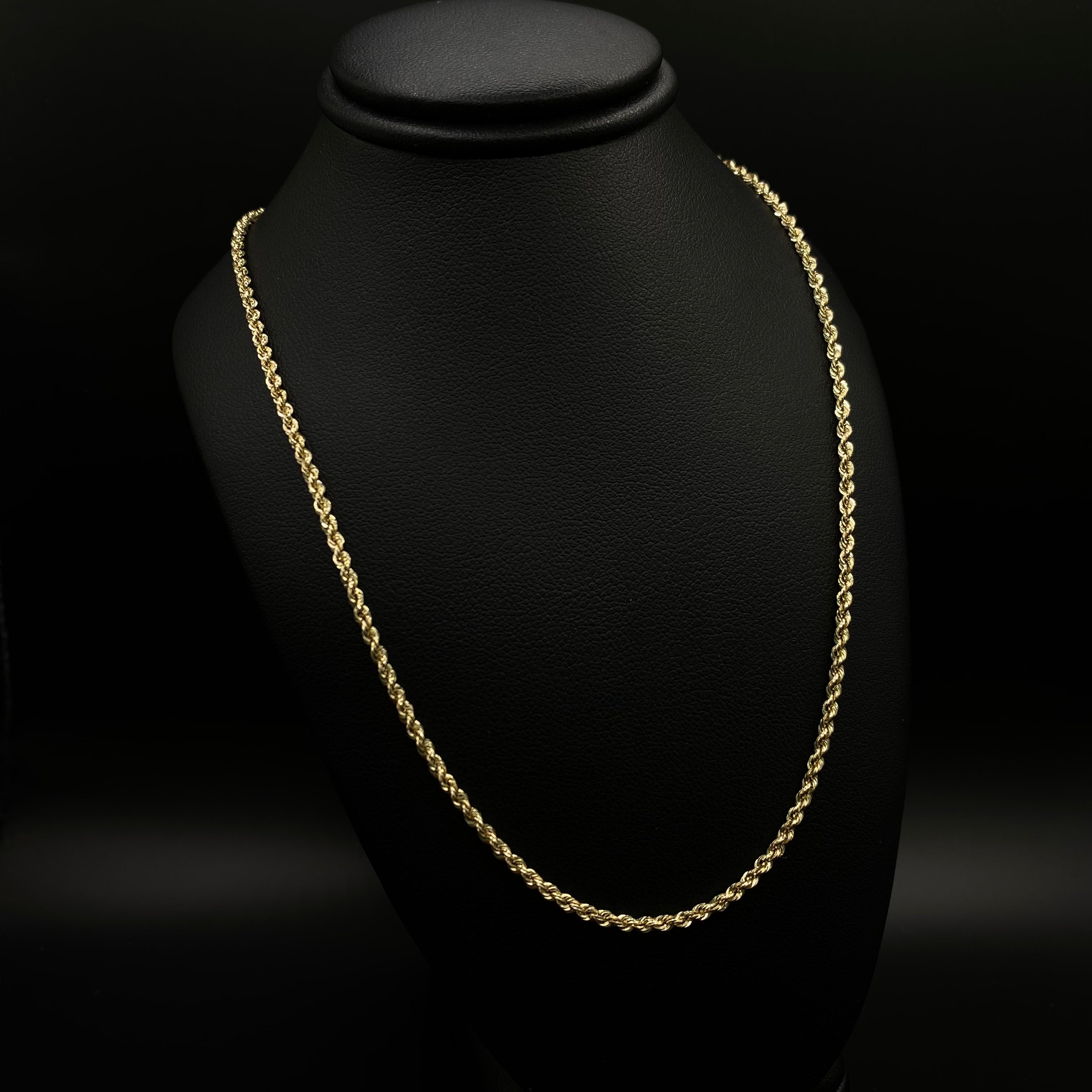 10K Yellow Gold Rope Chain / 6.4gr / 3.5mm / 22in