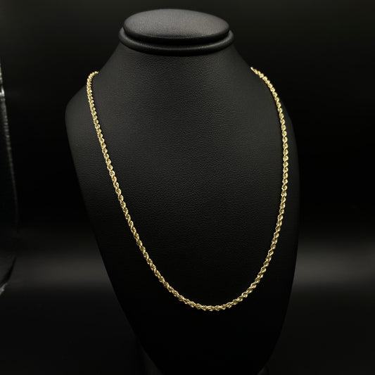 14K Yellow Gold Rope Chain / 3.5gr / 2.5mm / 22in