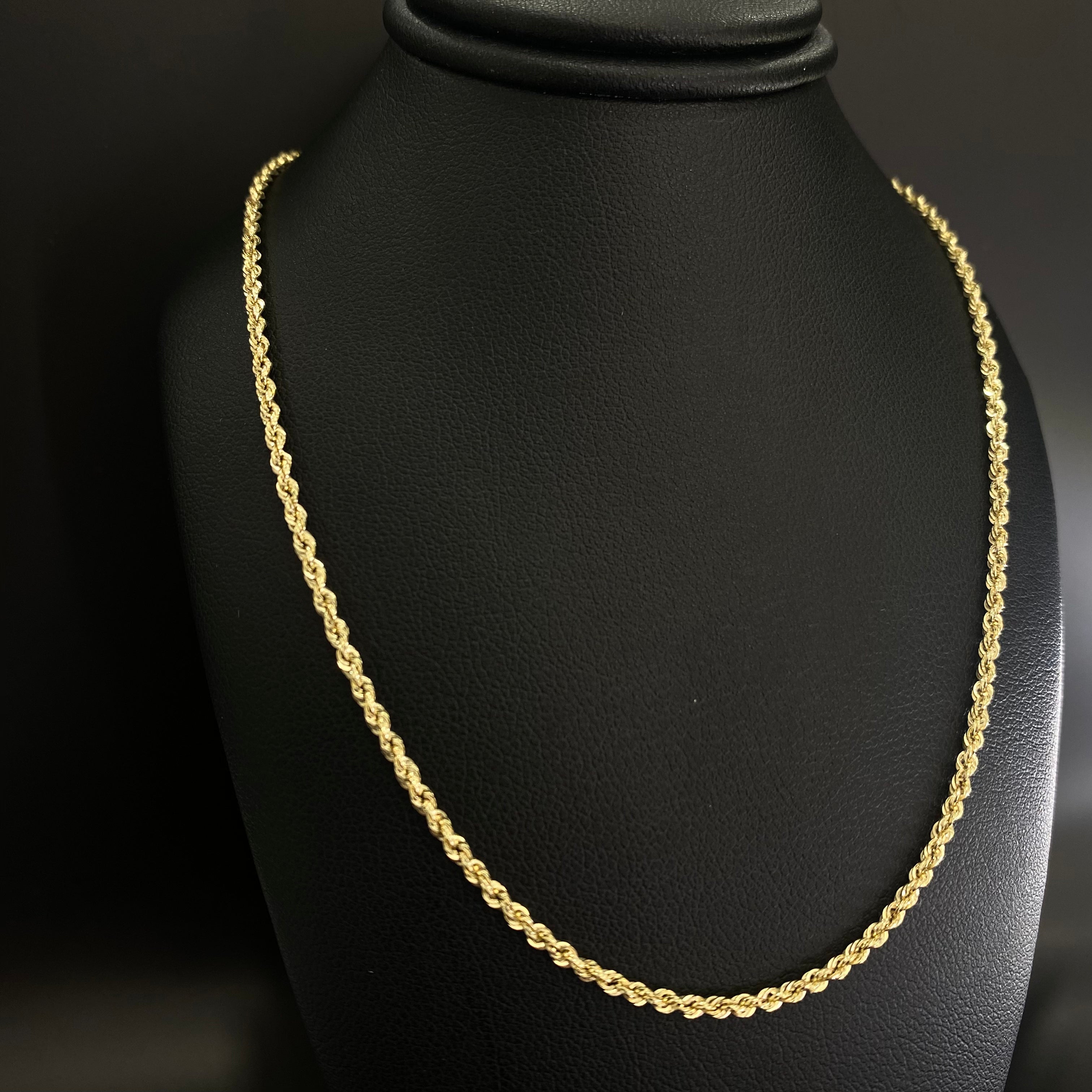 14K Yellow Gold Rope Chain / 7.7gr / 3.8mm / 22in