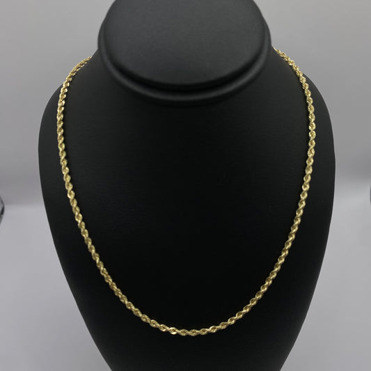 14K Yellow Gold Rope Chain / 6.8gr / 2.1mm / 18in